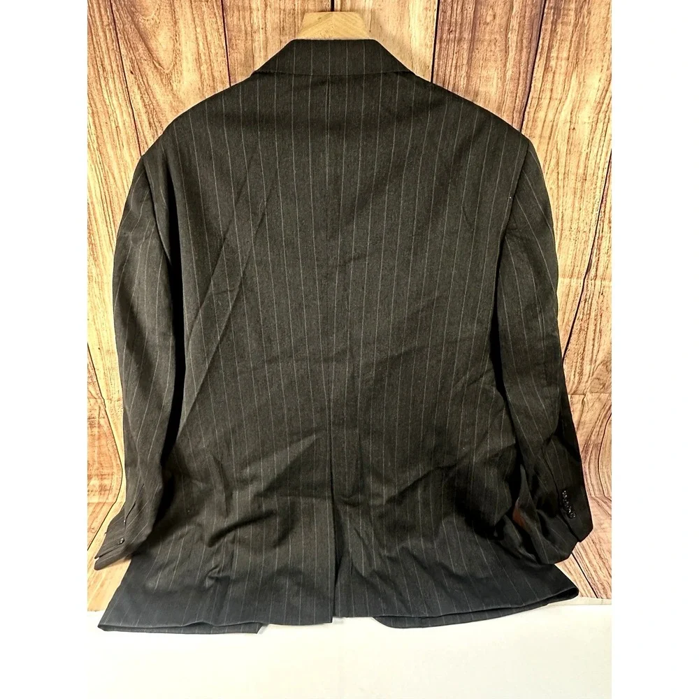 Joseph A Bank Men Blazer 50REG‎ Dark Gray Pinstriped 100% Wool 2 Button Front